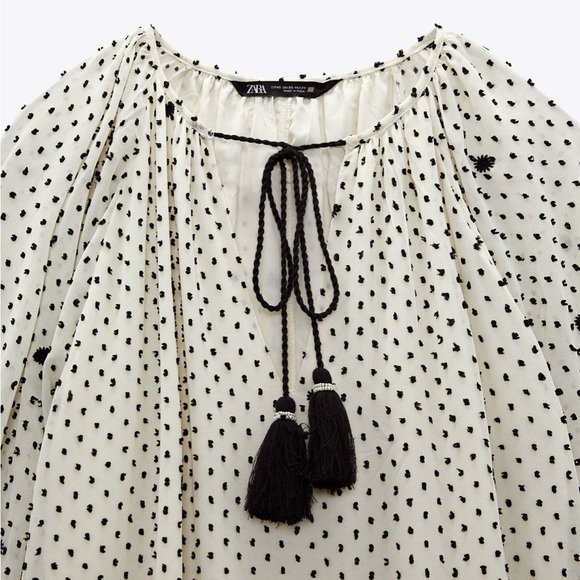 ZARA Dotted Mesh Oversized Dress (S) - Picture 2 of 12